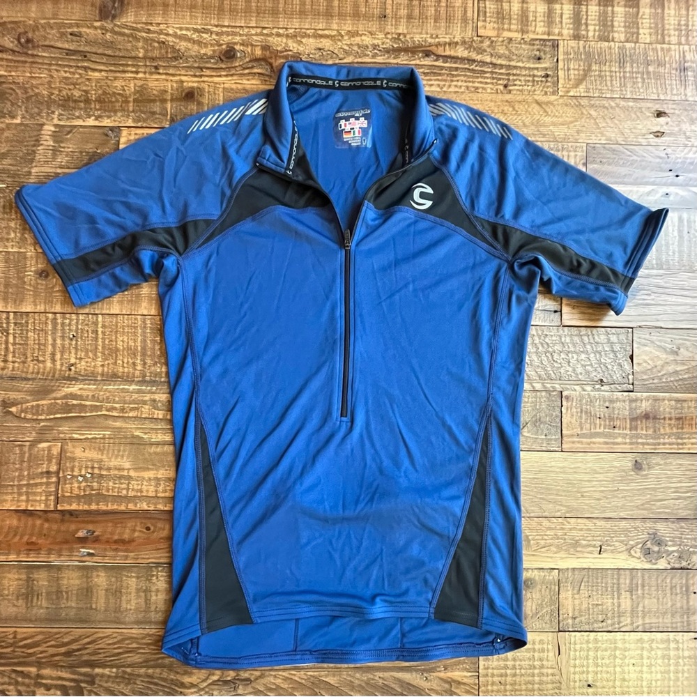 CANNONDALE Cycle JERSEY Shirt Size M Polyester Spandex BIKE Bicycle Blue/Black